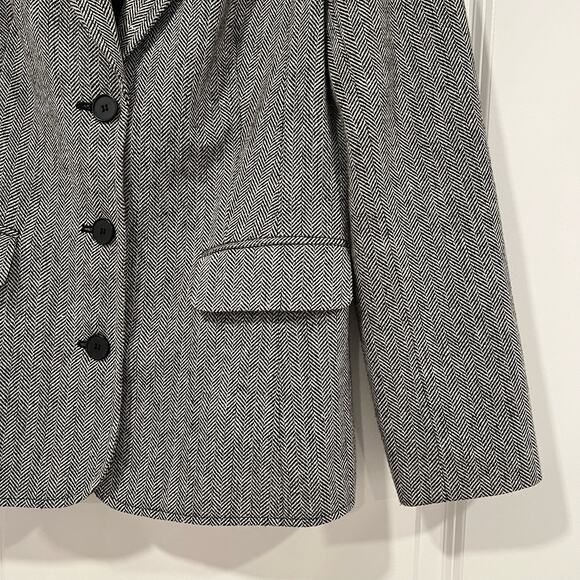 JG Hook Women's Wool Blend Tweed‎ Jacket Pea Coat White and Black Size 12T - Picture 7 of 7